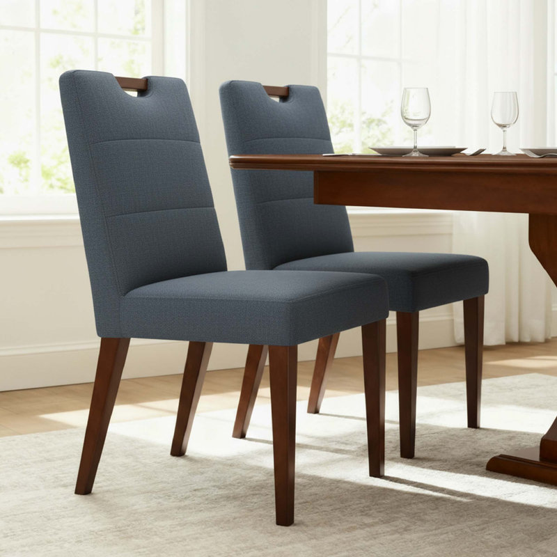 Hayes Upholstered Dining Chair Set Of 2, Navy Blue