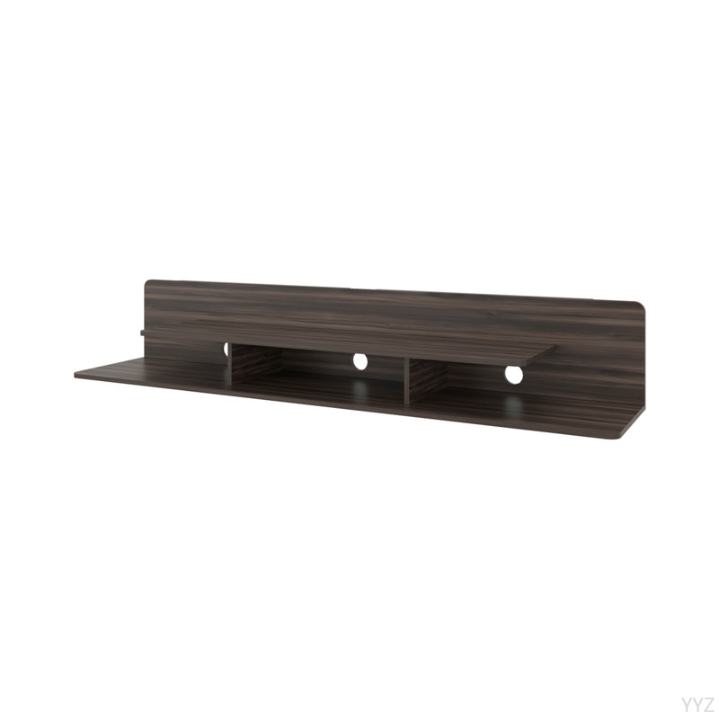 Meuble télé avec rangement ouvert, noyer teint