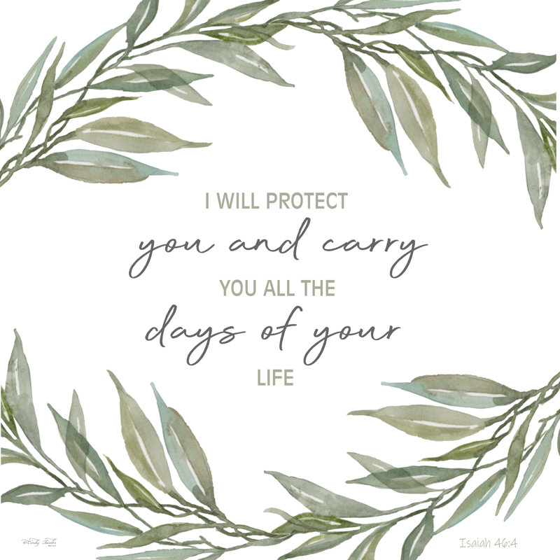 «I Will protect you» par Cindy Jacobs - Art textuel sur toile tendue, H 36 po x l 36 po x P 1,25 po