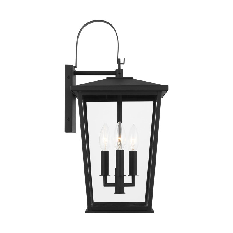 Linton Large Lantern from Generation Lighting , 3, Textured Black, 20.25" H x 9.75" W x 10.625" D