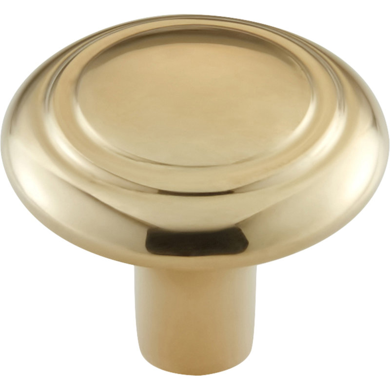 Cala 1 3/16" Diameter Round Knob, Unlacquered Brass