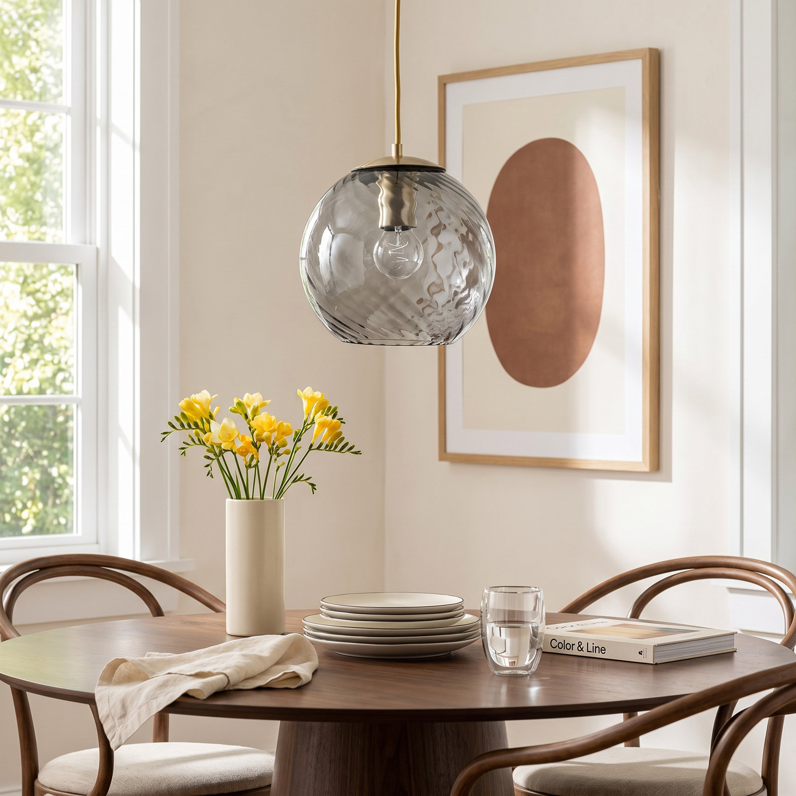 Delos Solid Brass 1 - Light Pendant