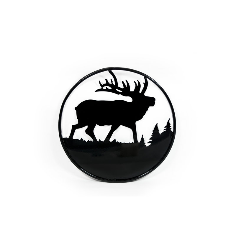 Fe26 Elk Silhouette Ornament Insert Gloss Black