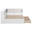 Grand lit de jour en bois en forme de L avec 2 tiroirs et tablettes de rangement, structure de lit d'angle peu encombrante-1510299595