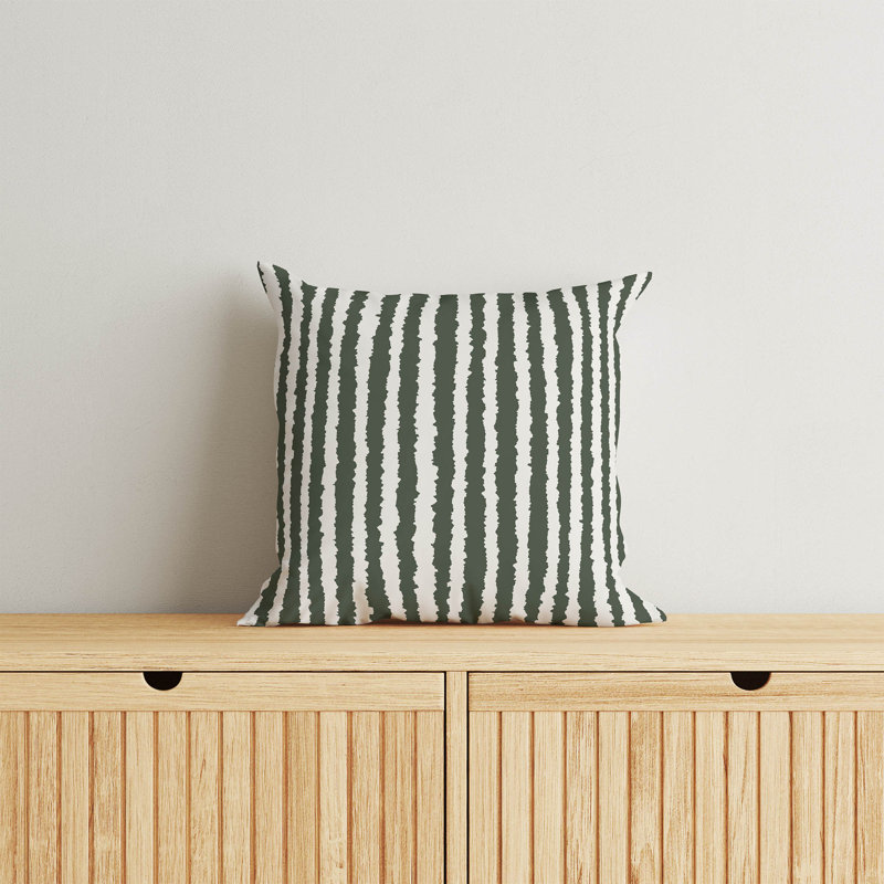 Coussin Long Gen, H 18 po x l 18 po, Chimichurri / rayé vert