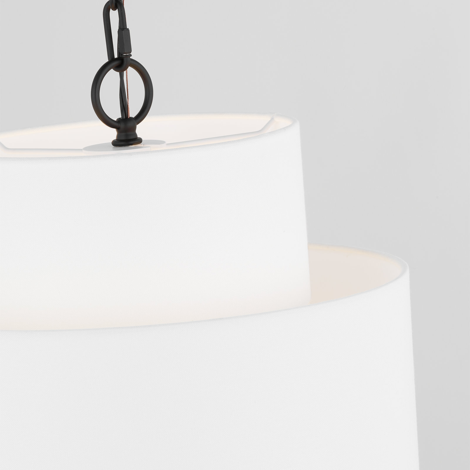 Linen Steel Dimmable Pendant, Midnight Black, 27.38" H x 15" W x 15" D, 1