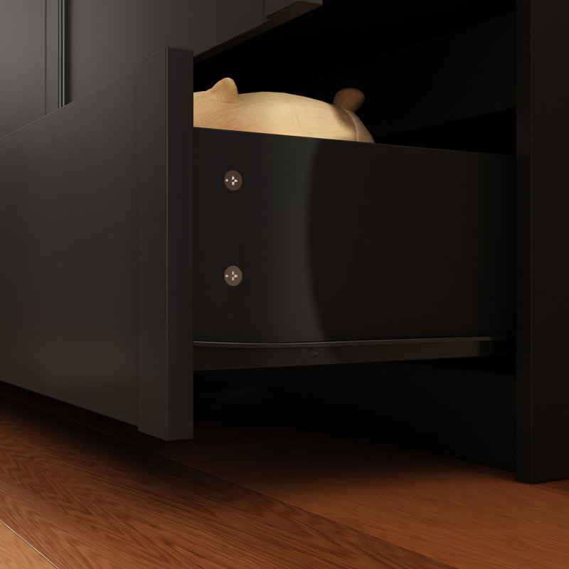 9-Drawer Sideboard With Elegent Design, Black