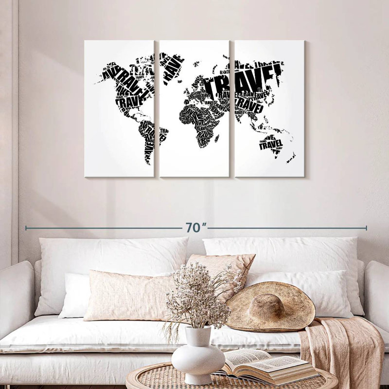 Aliaz Travel Word Cloud Map, 28" H x 45" W