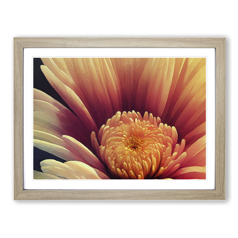 Dramatic Flower - Single Picture Frame Print, Oak Framed, 46cm H x 64cm W x 2cm D