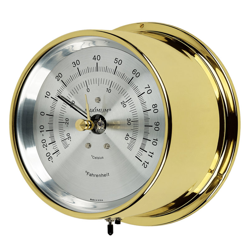 Mini-Max Remote-Reading Thermometer, Brass/Silver
