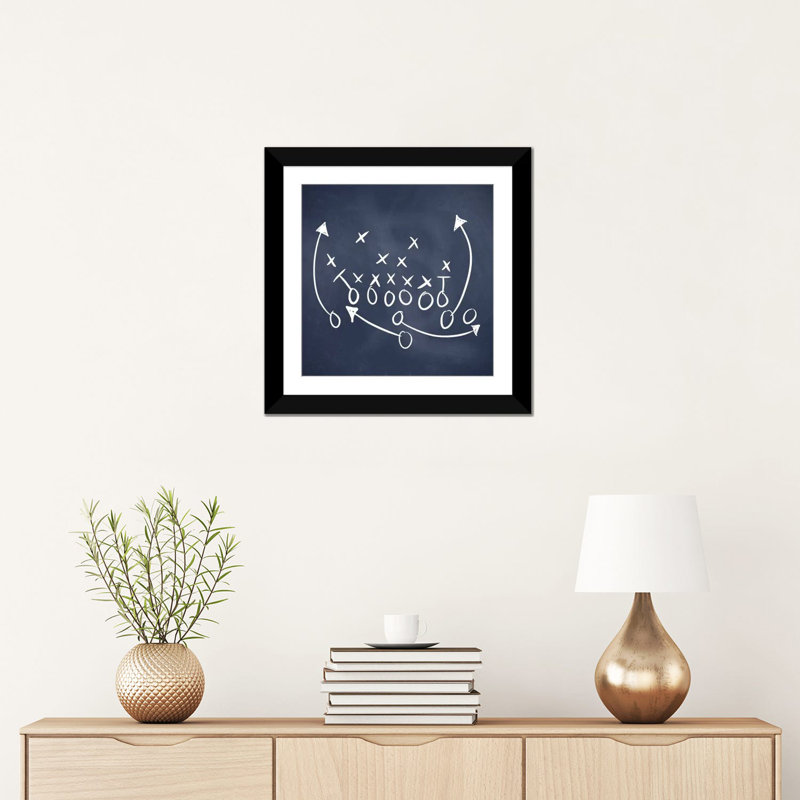 «Scrimmage», impression sur toile, H 16 po x l 16 po x P 1 po, Papier d'art encadré noir, Blanc