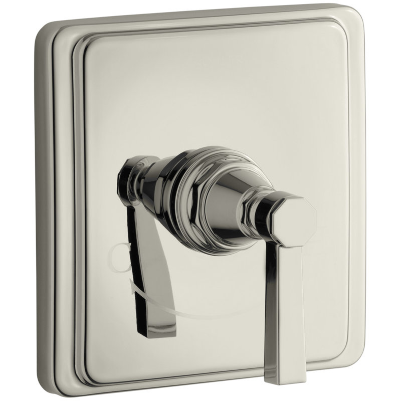 Pinstripe Valve Trim with Pure Design Lever Handle for Thermostatic Valve, Requires Valve, Nickel poli éclatant