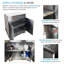 Armoire à double base en acier inoxydable de 64 po x 24 po x 37 po Transolor