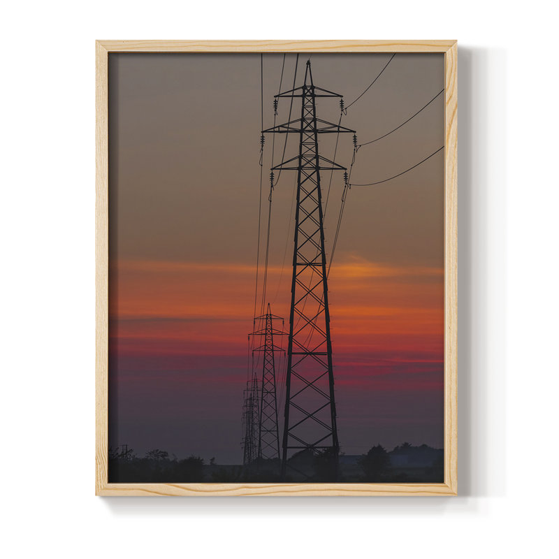 Impression encadrée Sunset Power - bois massif, H 11 po x l 9 po, Naturel