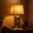 Mell Metal Table Lamp with X Shape Design and Mirror Front,Multicolor