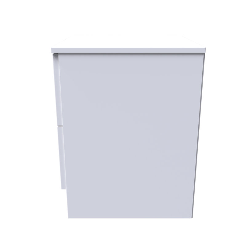 Fully Assembled Adrainne 2 Drawer Bedside Table, Grey