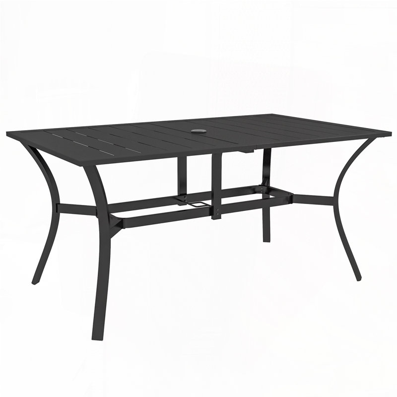 Table de salle à manger d'extérieur avec trou pour parasol
