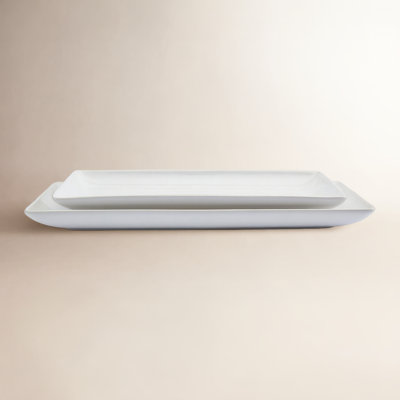 White Serveware 2-Piece Narrow Rectangular Platter Set