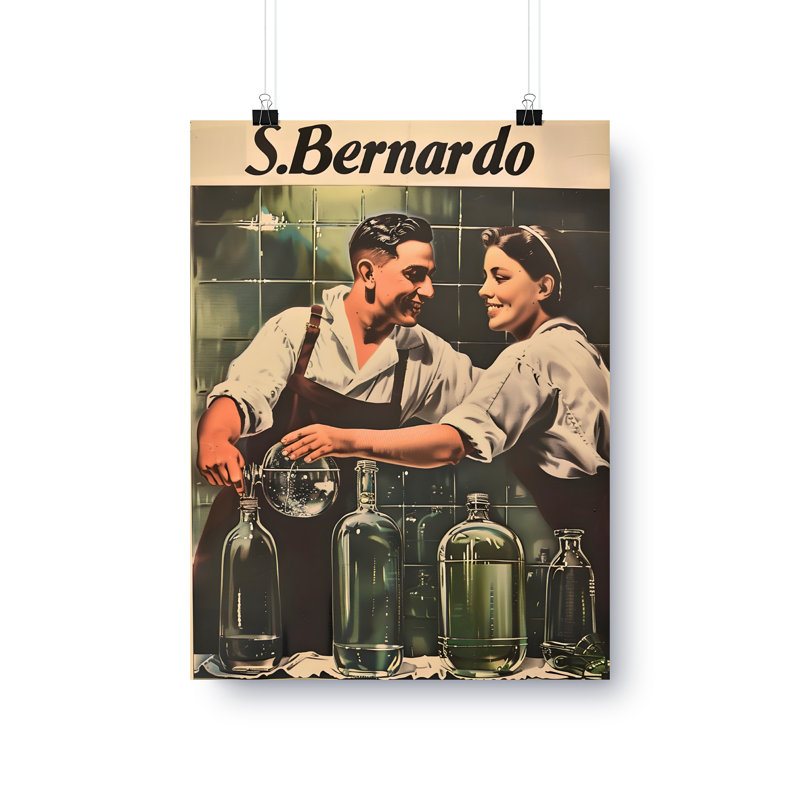 S Bernardo Wall Art, Vintage Italian Poster, Unframed Matte Poster, Couple Art, Kitchen Decor, Retro Print