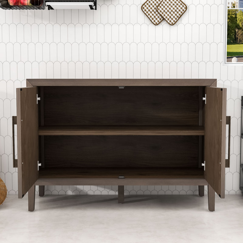 Sideboard Buffet with Adjustable Feet and 2 Doors, Brown