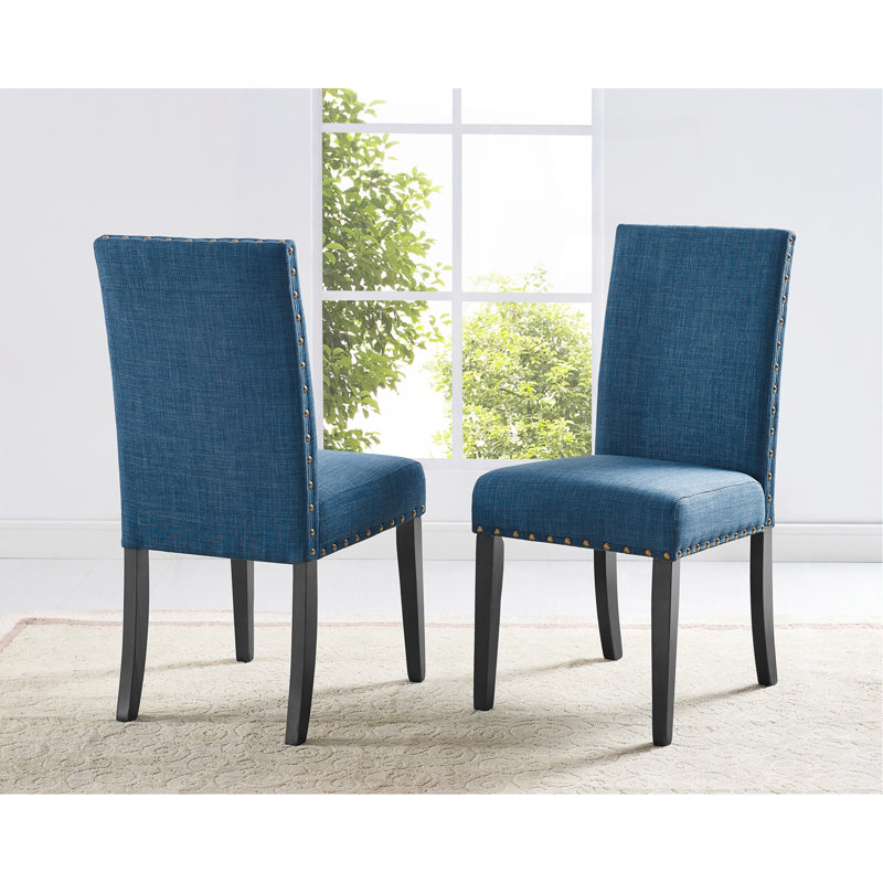 Mytzi 5-Piece Dining Set, Cross-Buck Dining Table With 4 Stylish Chairs, Blue