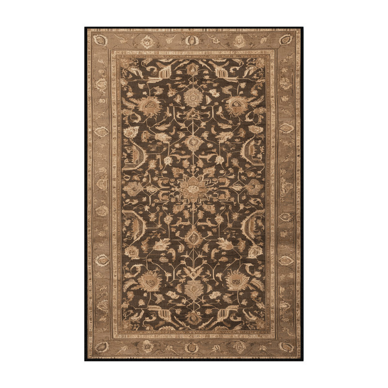 Tapis brun lavable à la machine, Rectangulaire 7 pi x 10 pi