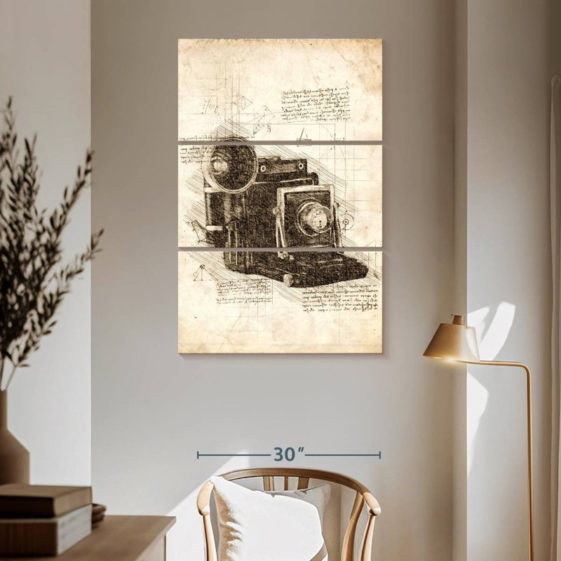 Old Camera Blueprint, 65" H x 42" W