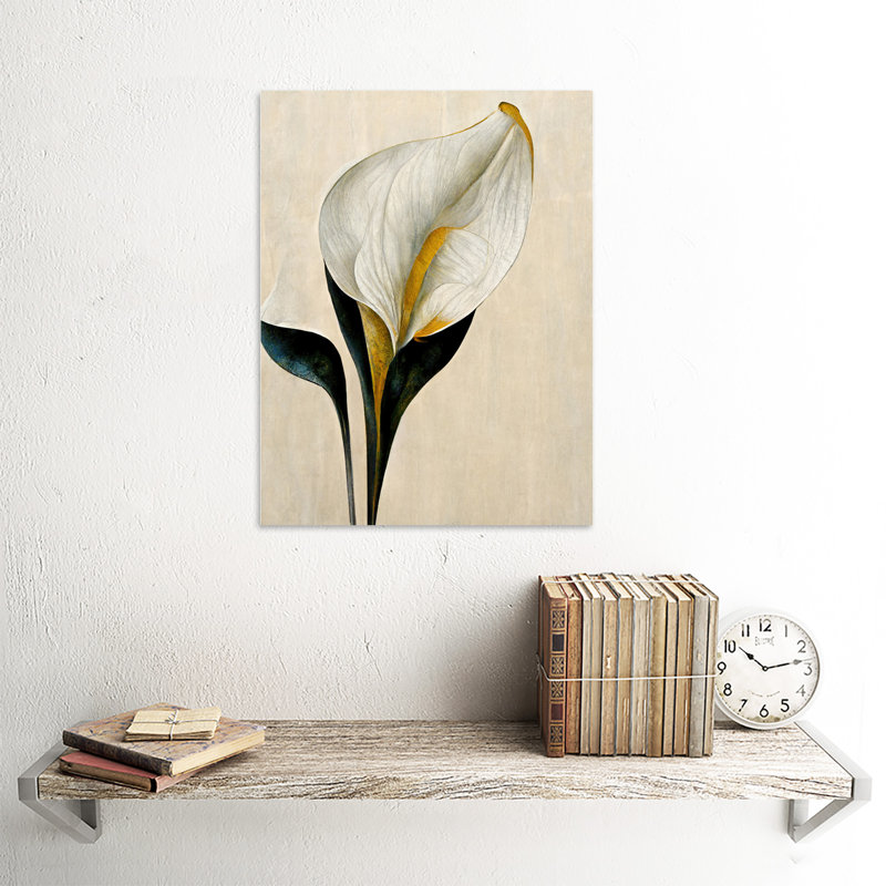 Cala Lily Abstract Flower Lilies Minimalist - Print, Unframed, 40.5cm H x 30.5cm W x 0.2cm D