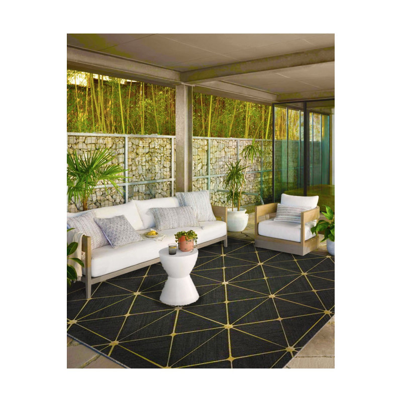 Tapis jaune lavable à motif tissé traditionnel, Sous-tapis rectangulaire 3 pi 11 po x 5 pi 11 po i