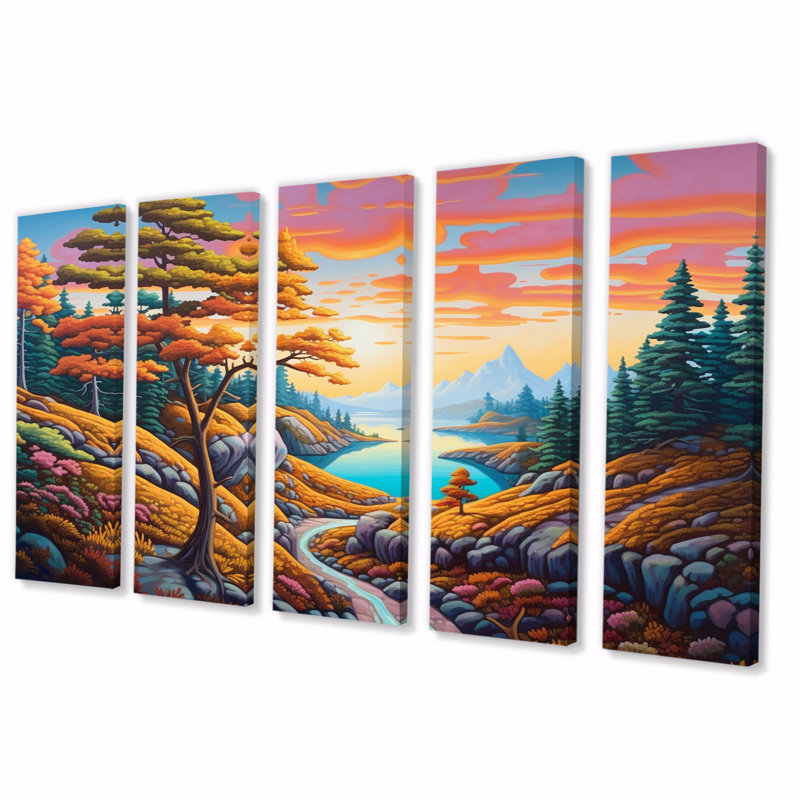 Mountain View Dreams - campagne impression sur toile - 5 panneaux égaux