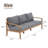 Solid Wood Patio Sofa with Cushions-113103518