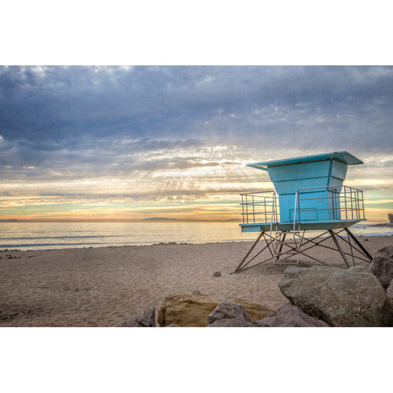Lifeguard Station Print by Werder, Lillis, 28'' H x 40'' W, Gray Single Picture Framed