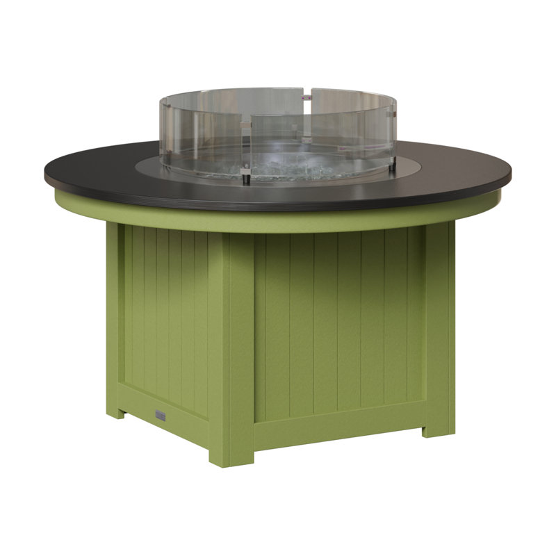 Foyer de table rond Berlin Gardens Donoma, H 25 po x l 44 po x P 44 po, Plateau martelé noir avec base vert kiwi