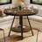 Small Round Dining Table for 2-4 People, 2-Tier Industrial Kitchen Dinner Table with Sturdy Metal Leg, 35-Inch Circle Kitchen & Dining Room Furniture, Rustic Brown