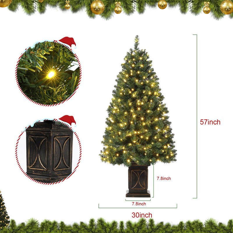 Arbre de Noël artificiel 4,5 pi avec 4,5 lumières à DEL et fibres artificielles 4,5 pi