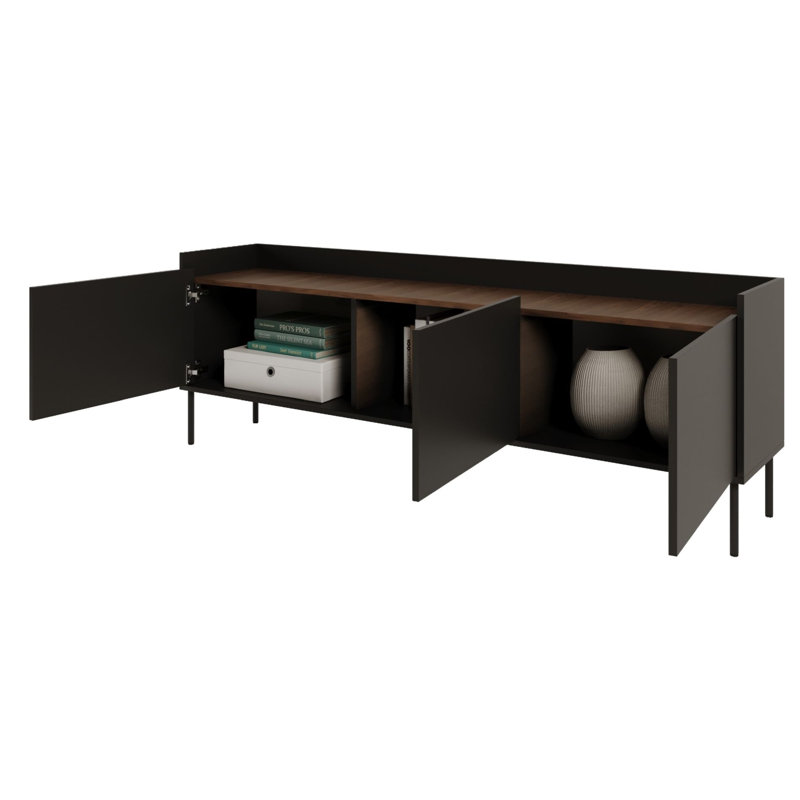 Unfinished TV Stand, 175, Black