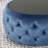 Button- In Dark Blue Velvet, With Robust Tempered Glass Top, Modern Design, 30" X 14.5 Velvet Button Tufting, Finish, Glass, 30.45" W D 14.77" H-1139308653