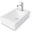 Lavabo de salle de bain mural rectangulaire en céramique 18X10 pouces blanc avec trou de robinet simple