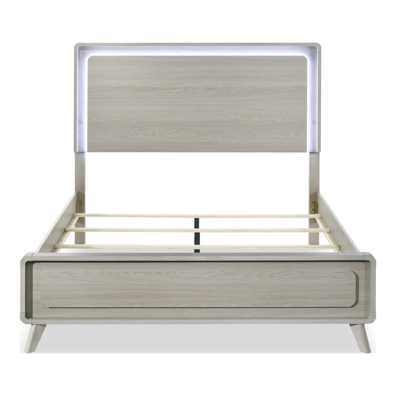 Dvorak Solid Wood LED Panel Bed, King
