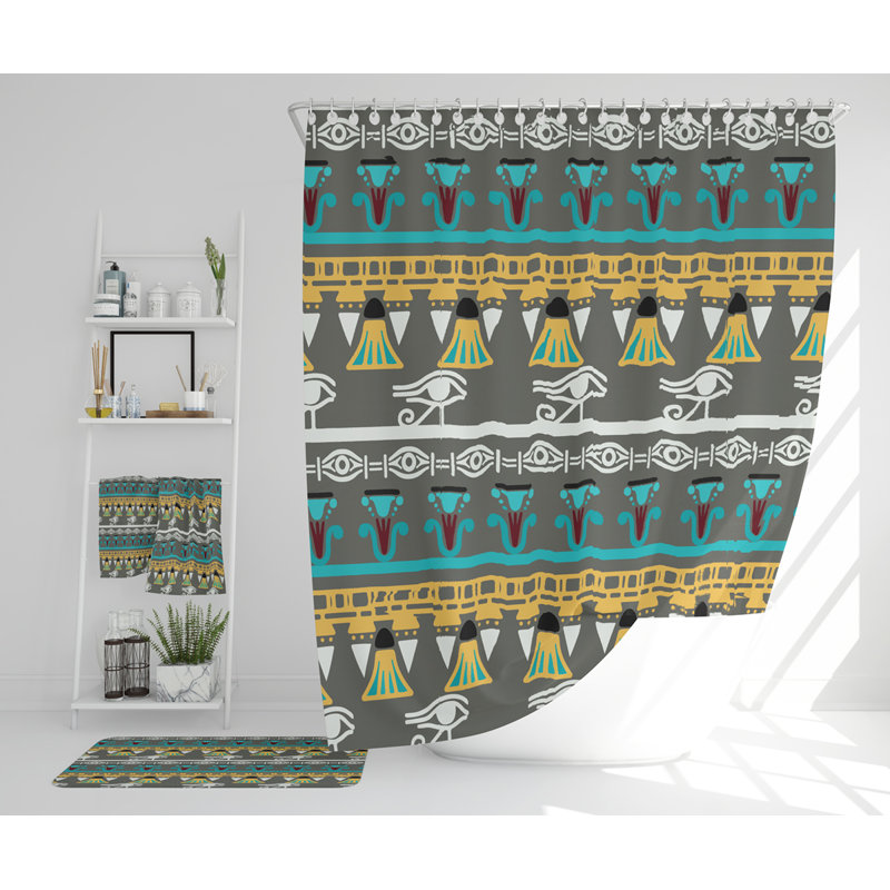 Nawab Polyester Shower Curtain Set