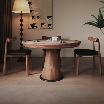 Table de poker 39,37 "haut de gamme vintage en bois massif brun
