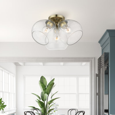 Gamby Glass Semi Flush Mount