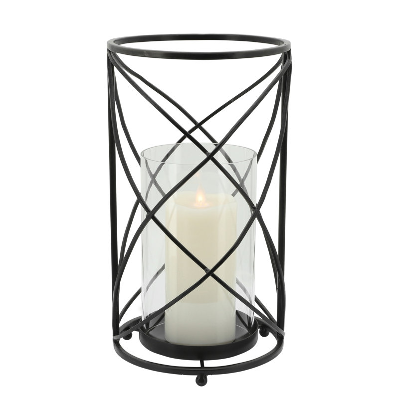 Silver Metal 13" Tabletop Hurricane Candle Holder