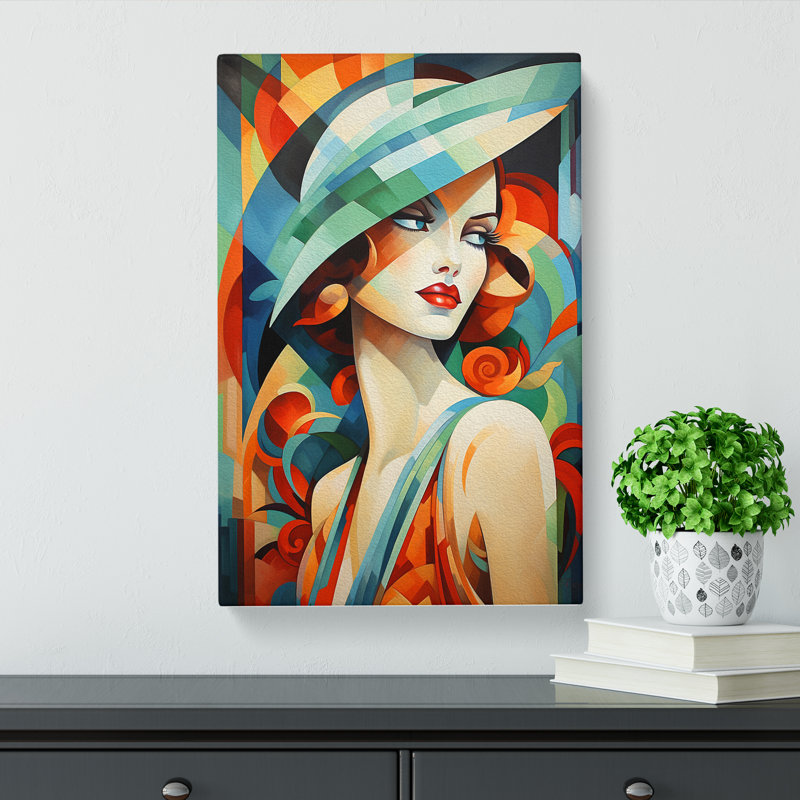 Deco Woman Expressionism No.2 - Art Prints - Wrapped Canvas, 60cm H x 40cm W x 3cm D