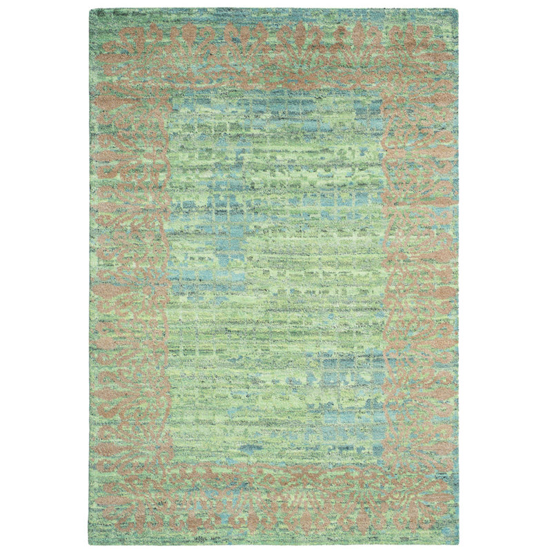 Tapis abstrait en laine noué à la main Florence, Rectangle 6 pi x 9 pi