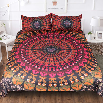 Ensemble de housse de couette Bohemian Floral 3D