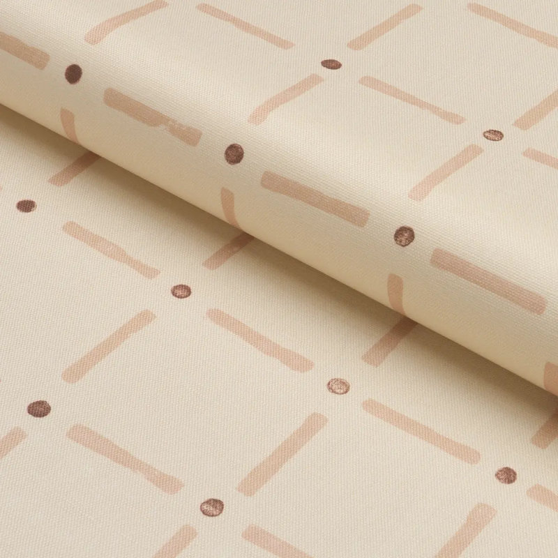Schumacher X Caroline Z Hurley Drifting Grid Fabric, Pink