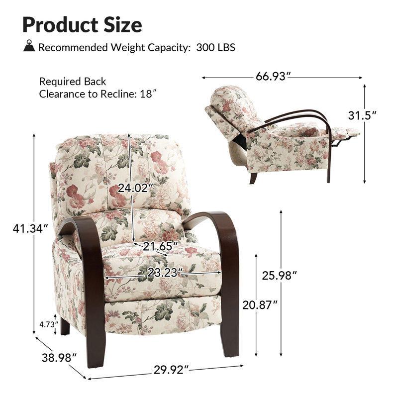 Fauteuil inclinable manuel standard Alexandra, Rouge