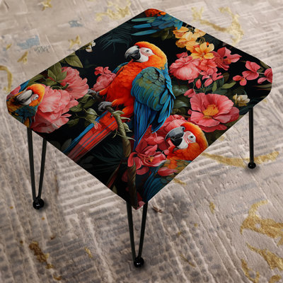 Parrot Palette Tropical Pattern - Tropical Rectangle Ottoman