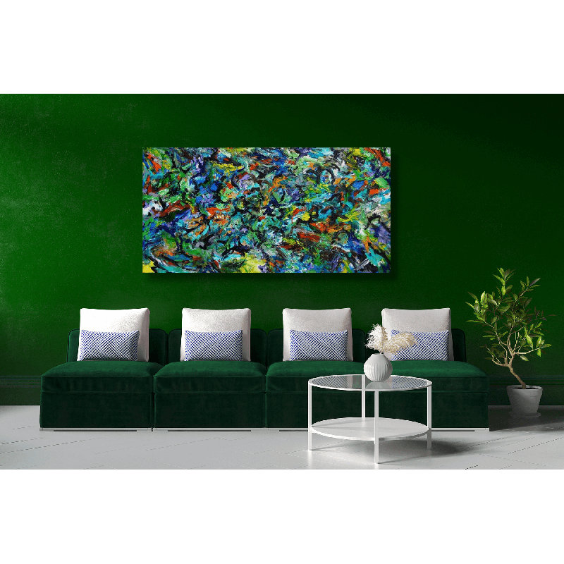 Celebration II On Giclee Canvas Hand Embellished Art, 60" H x 30" W x 1.5" D, Wrapped Canvas